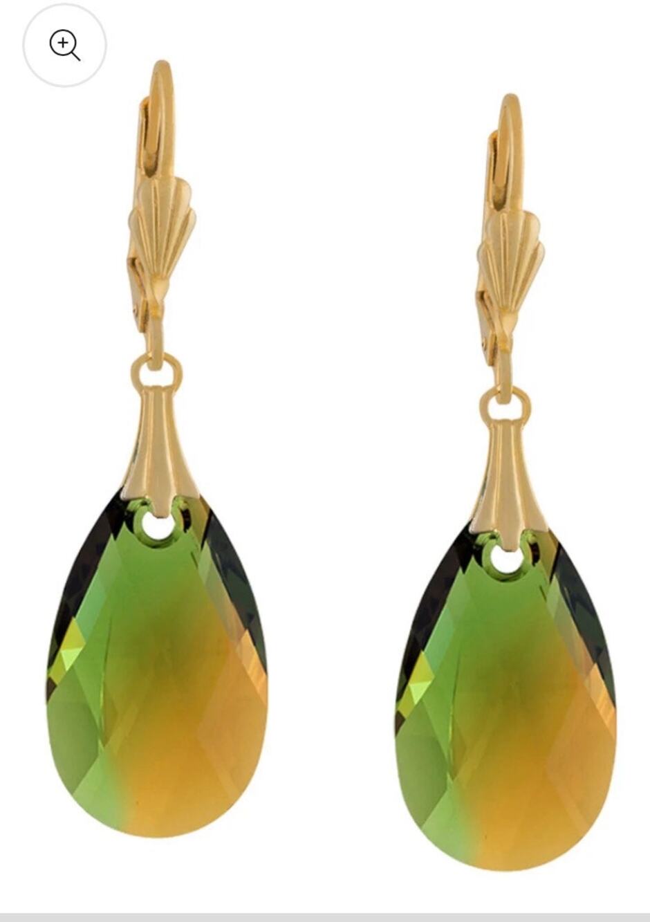 Alzerina Sicily Gold Earrings - Fern Green